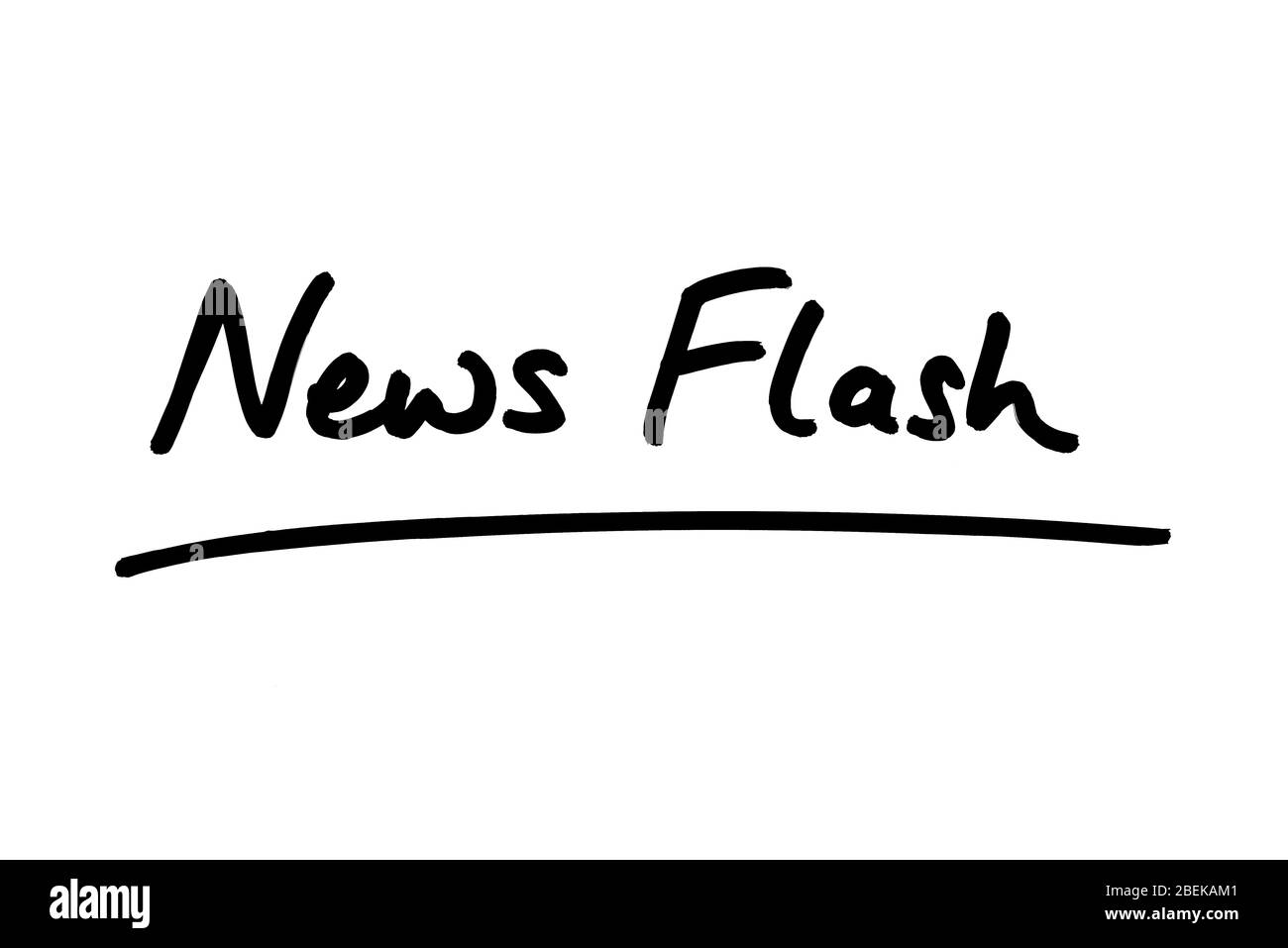 News Flash handwritten on a white background Stock Photo Alamy
