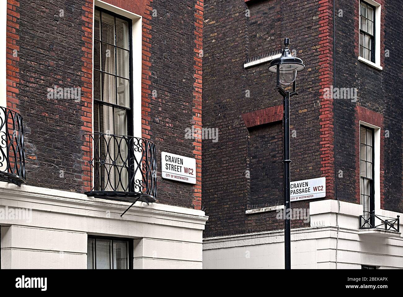 Georgian Terrace 18th Century Benjamin Franklin House, 36 Craven St, Charing Cross, London WC2N 5NF Diplomat Inventor Founding Father United States Stock Photo