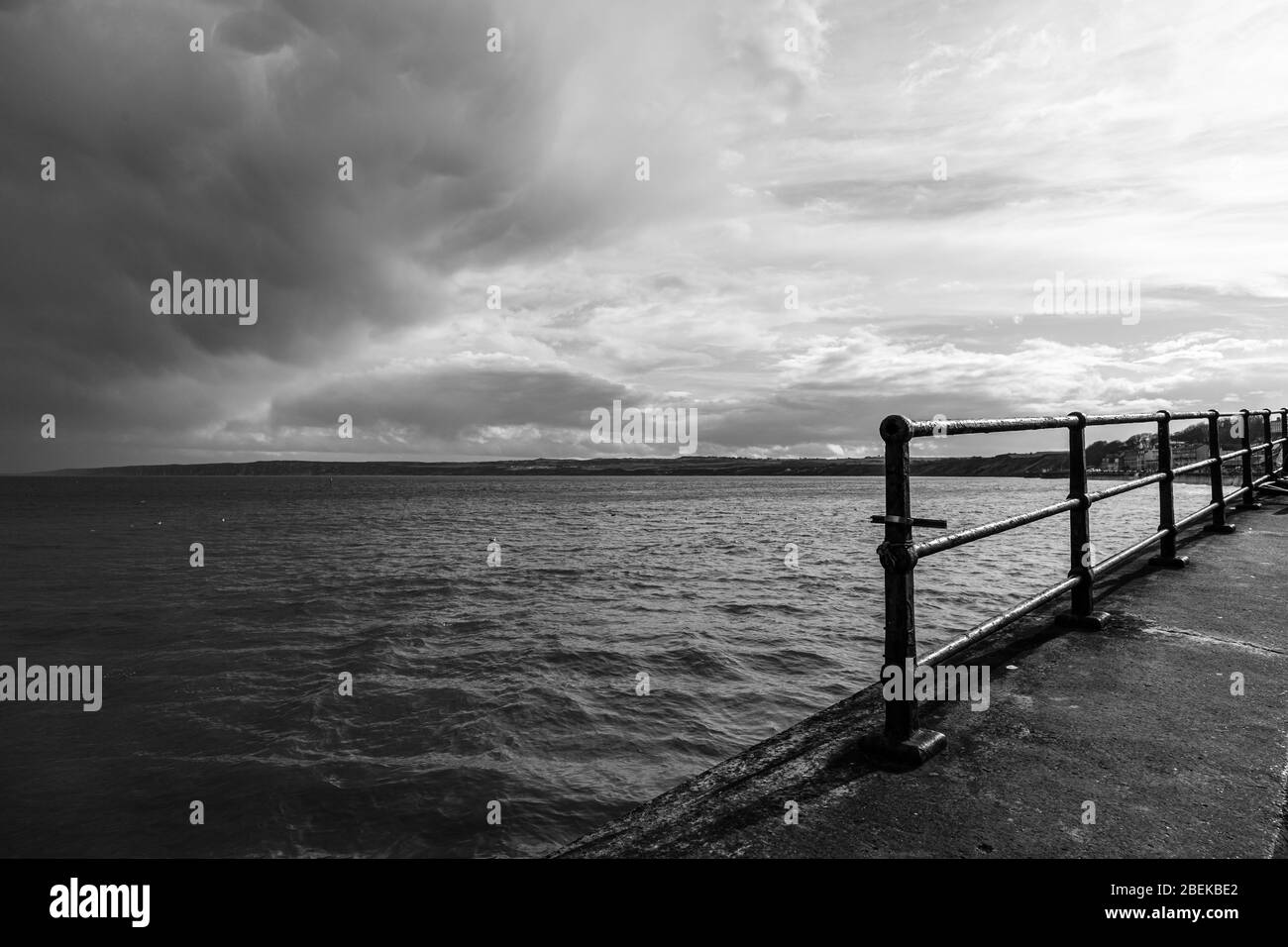 After the storm in Filey Yorkshire. Stock Photo