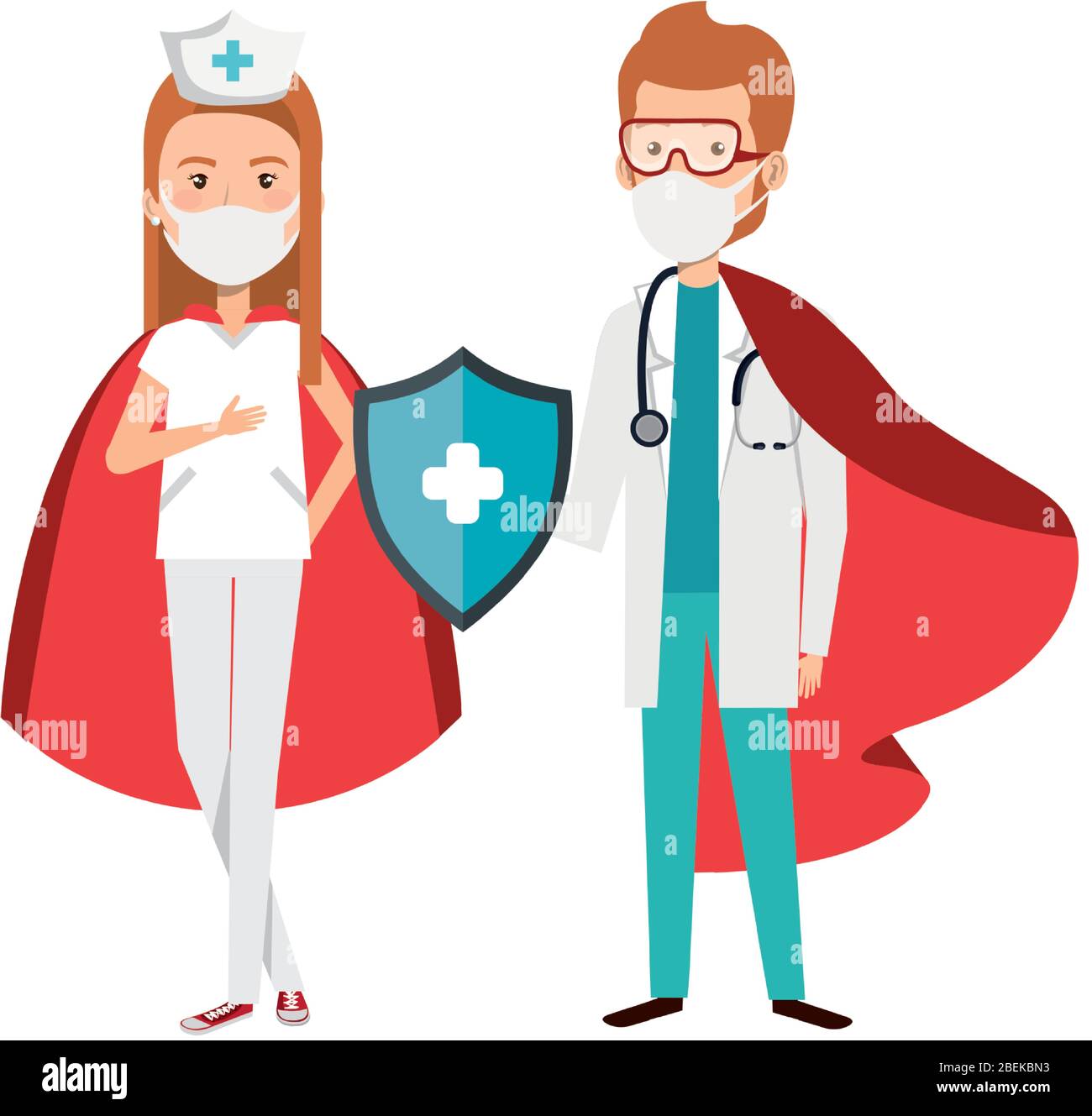 super nurse and doctor with hero cloak Stock Vector Image & Art - Alamy