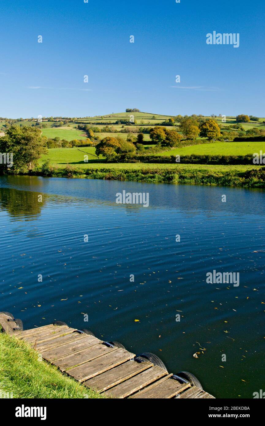 River Avon and Kelston Hill from Saltford near Bath, Somerset Stock