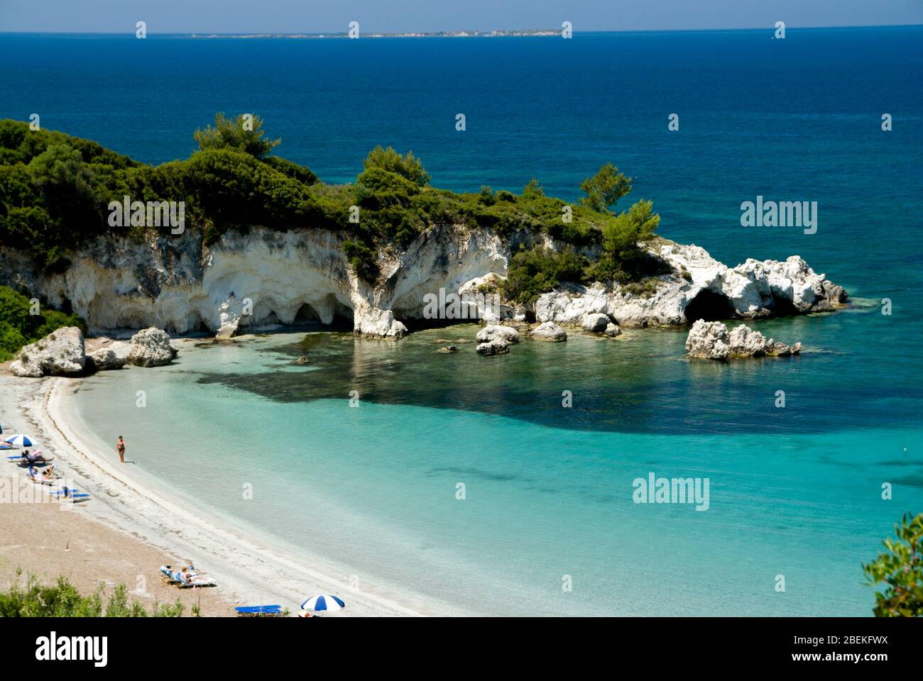 Kalamia Beach, Lassi, Argostoli, Kefalonia, Ionian Islands, Greece. Stock Photo