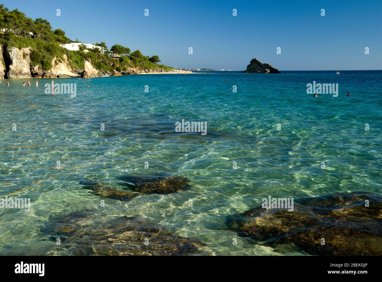 Makri Yalos Beach, Lassi, Argostoli, Kefalonia, Ioniani Islands, Greece. Stock Photo