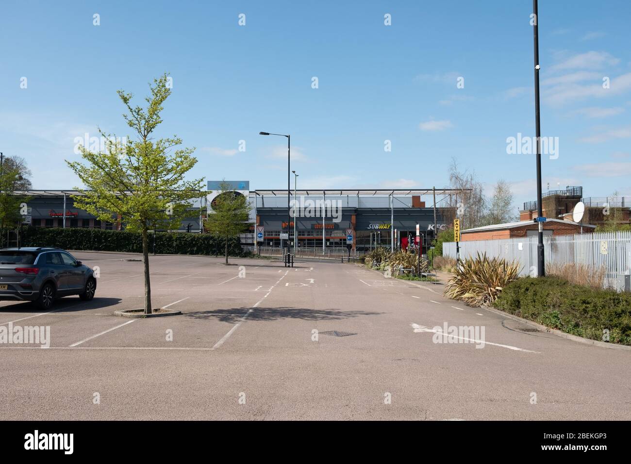 Car park in Bury St Edmunds almost empty due to coronavirus (Covid19) lockdown Stock Photo Alamy