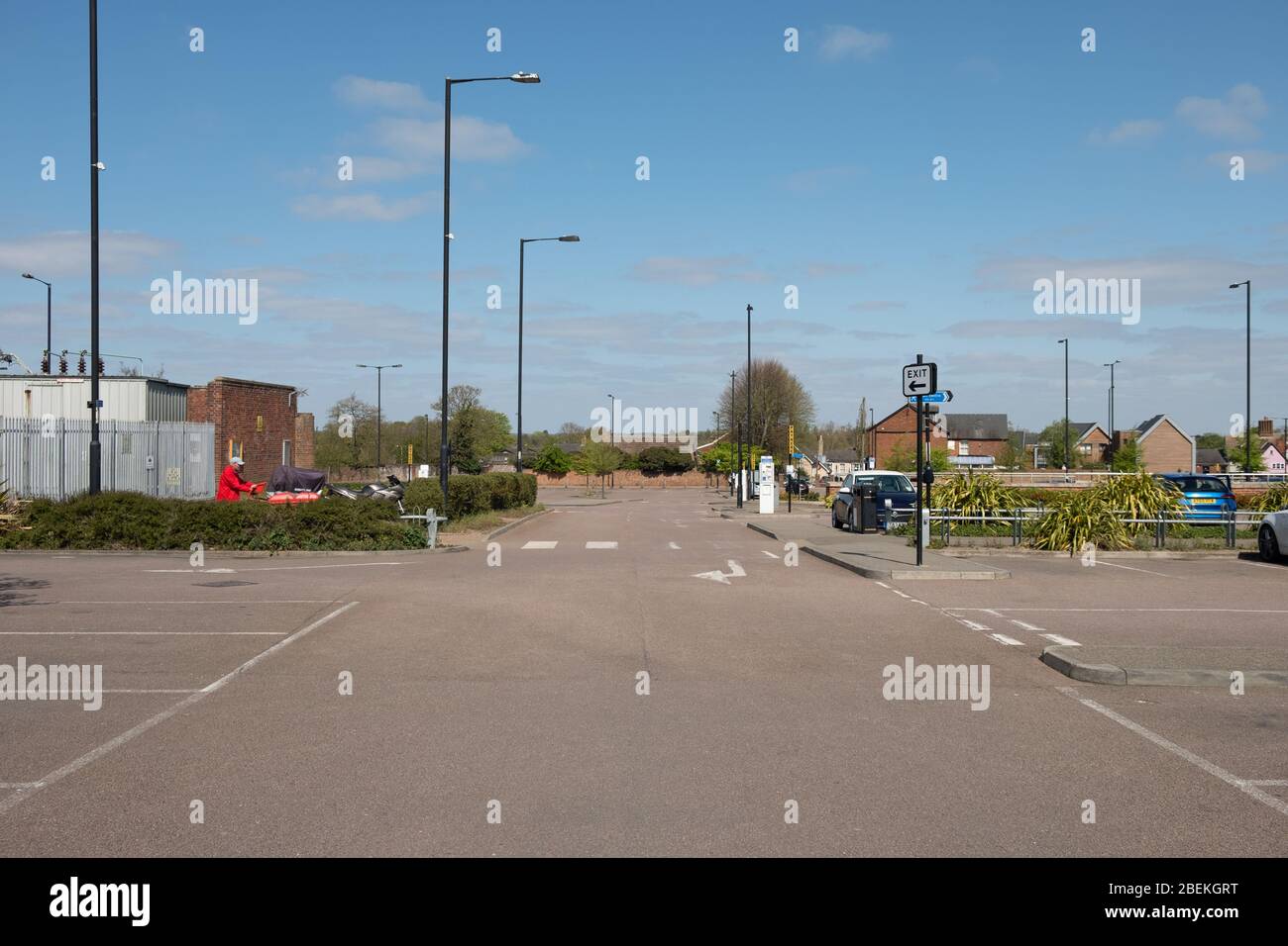 Car park in Bury St Edmunds almost empty due to coronavirus (Covid19) lockdown Stock Photo Alamy
