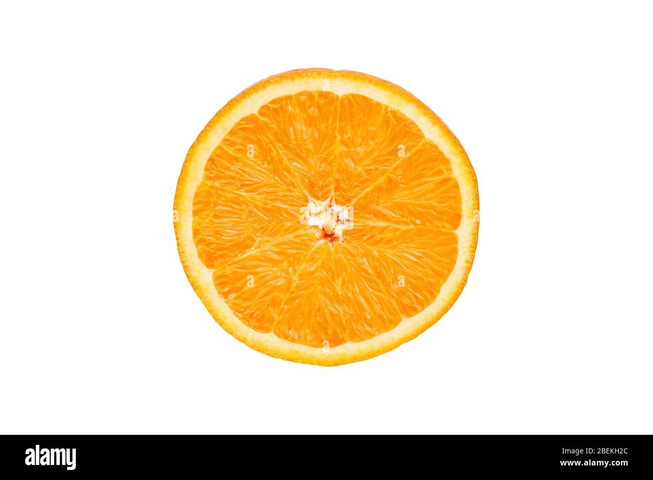 One slice of orange isolated on white background Stock Photo - Alamy