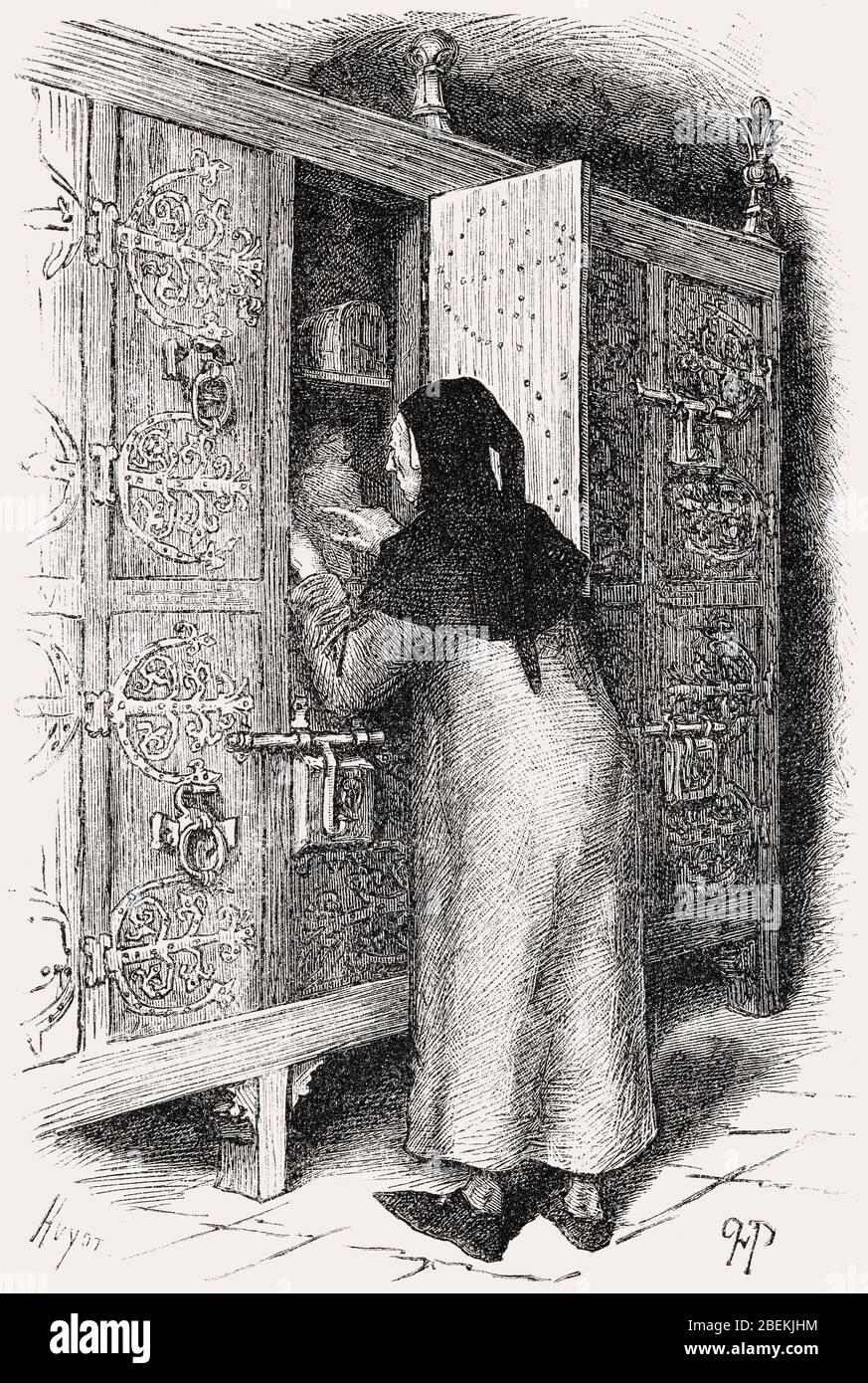 Pantry for food in a cupboard, Paris, France, Middle Ages Stock Photo