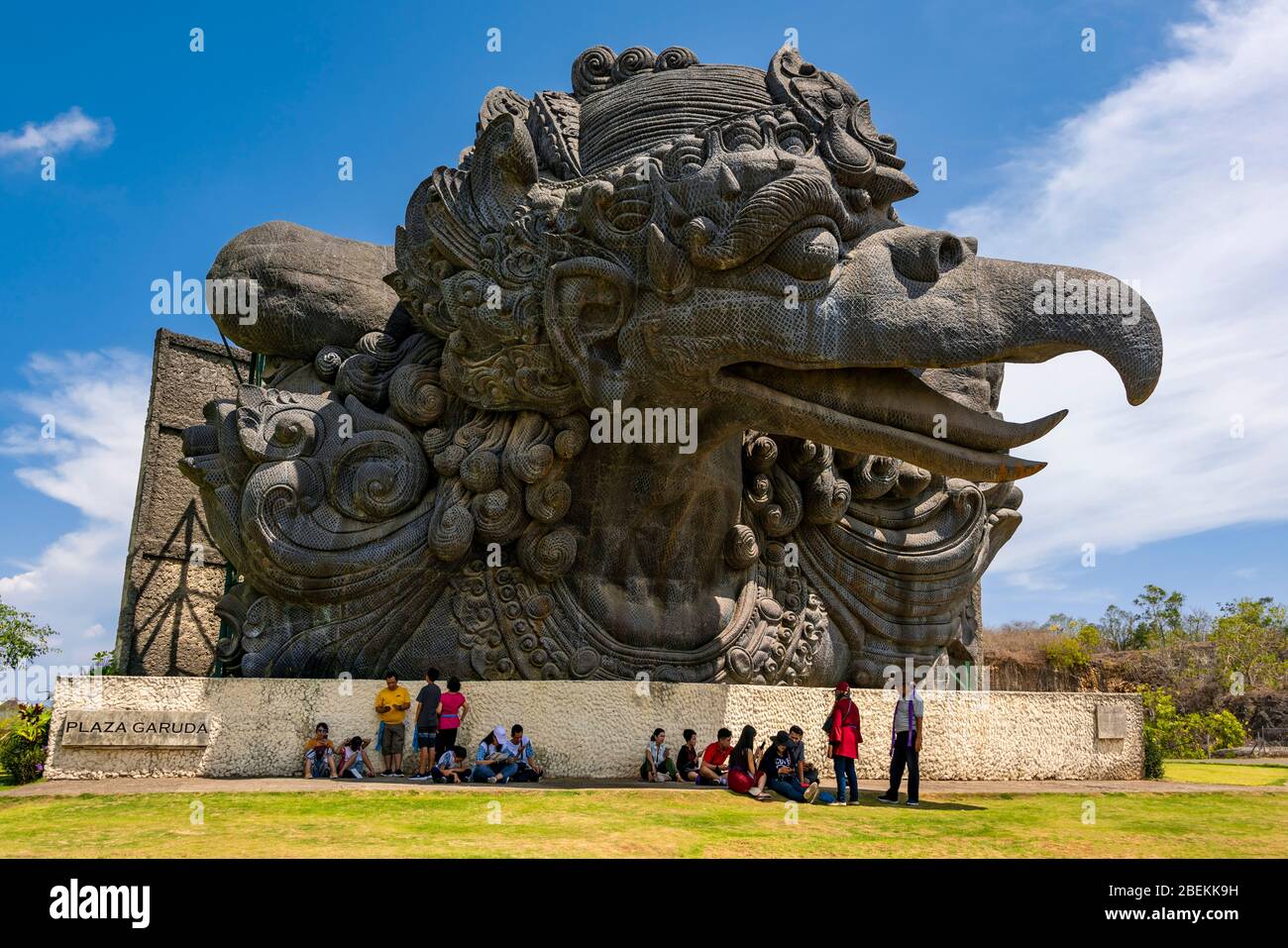 Horizontal view of Plaza Garuda at Garuda Wisnu Kencana Cultural Park in Bali, Indonesia. Stock Photo