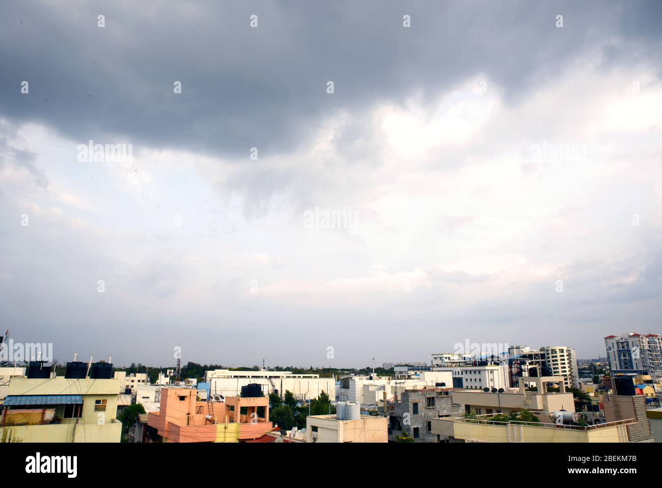 City scape of bengaluru on sky background Stock Photo