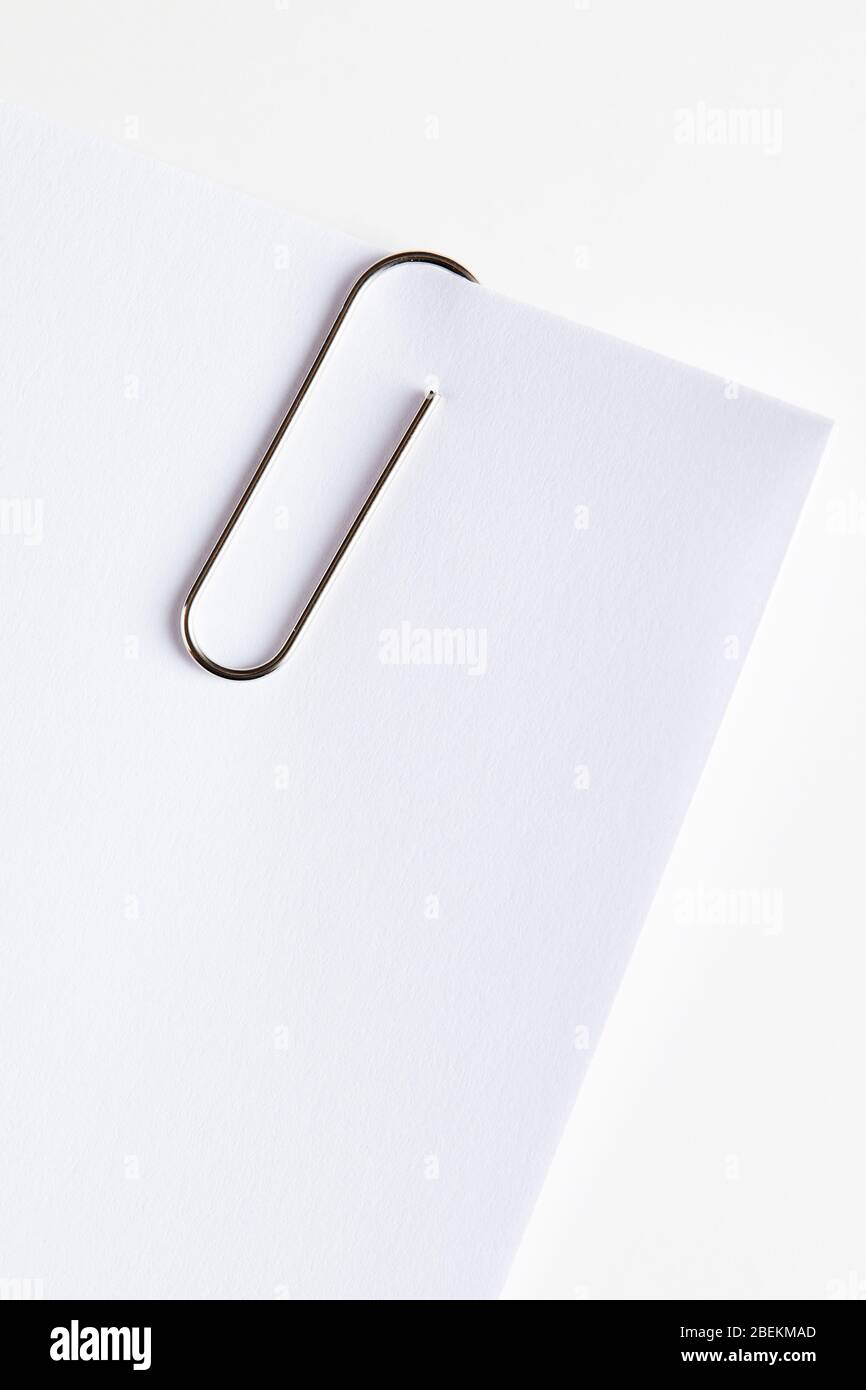 Paperclip Not Rounded Blank paper paperclip hi-res stock photography and images - Alamy