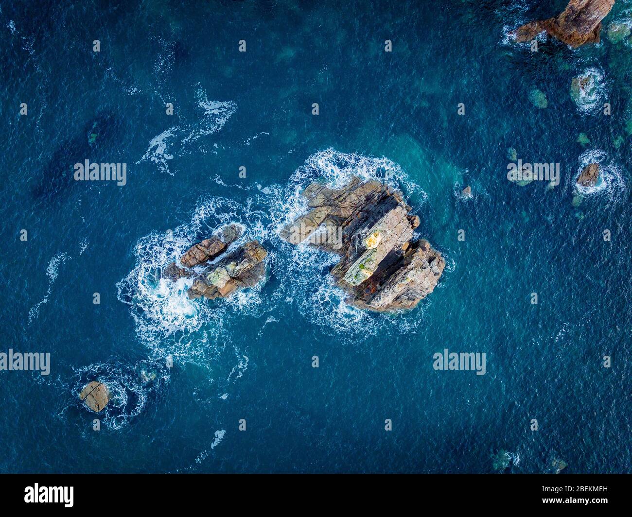 Dramatic aerial photographs of the sea stacks at Mangersta, Uig on the Isle of Lewis Stock Photo