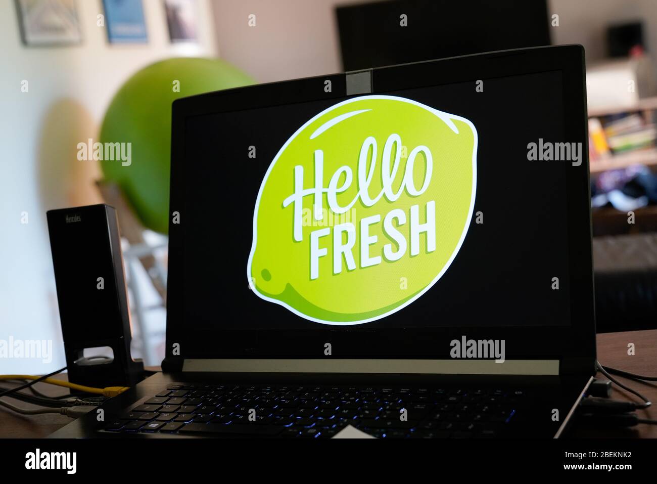 Bordeaux , Aquitaine / France - 03 03 2020 : hello fresh delivery sign logo tablet home application food delivery app Stock Photo