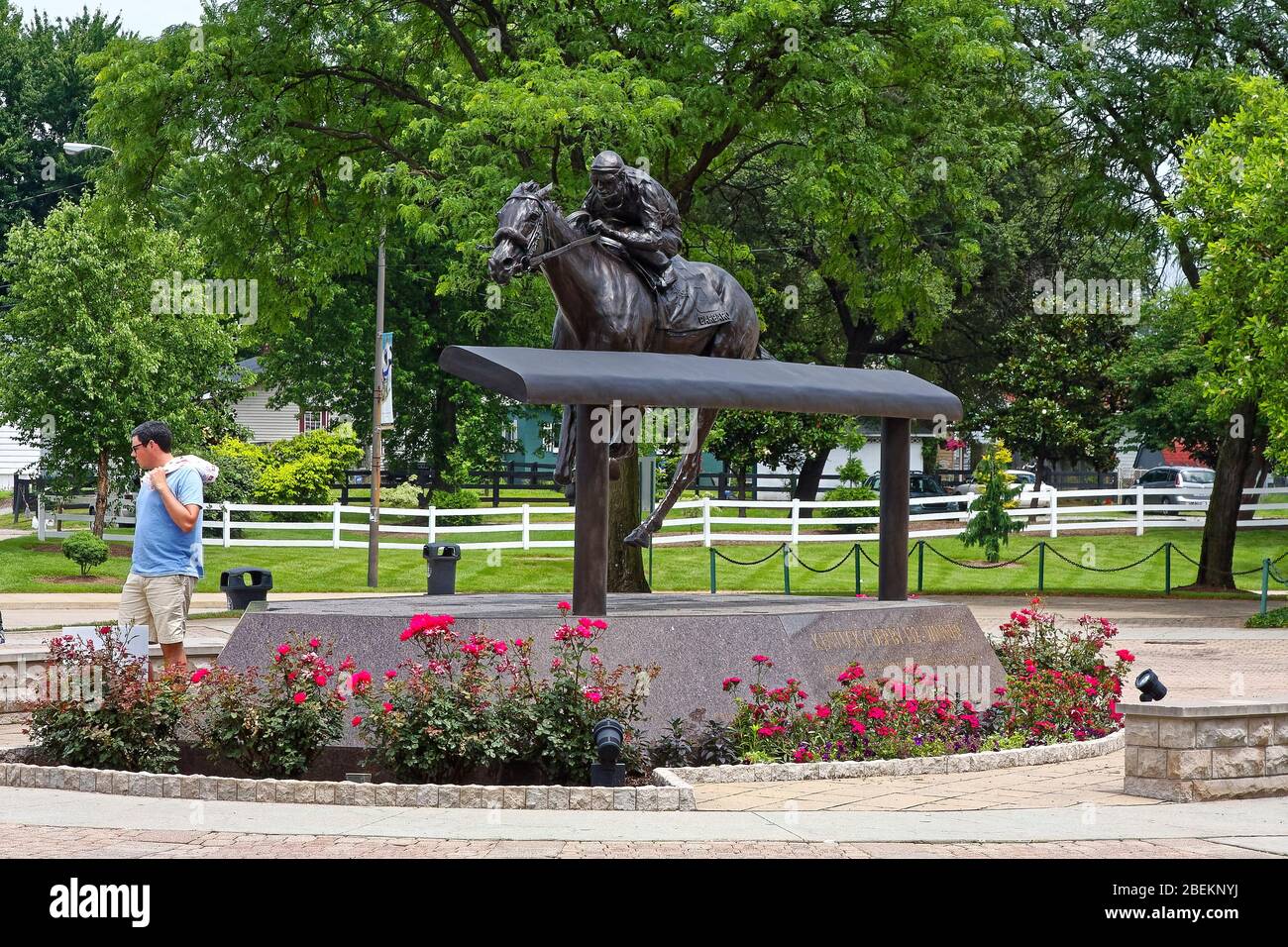 equestrian statue, race horse Barbaro, jockey, Kentucky Derby winner