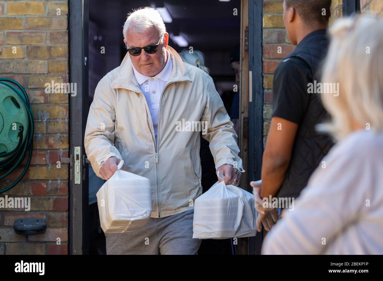 Brentwood, Essex, UK. 14th April 2020. Dusk restaurant in Brentwood, Essex, prepares free meals for NHS frontline workers which are distributed across hospitals by volunteers. Credit: Ricci Fothergill/Alamy Live News Stock Photo