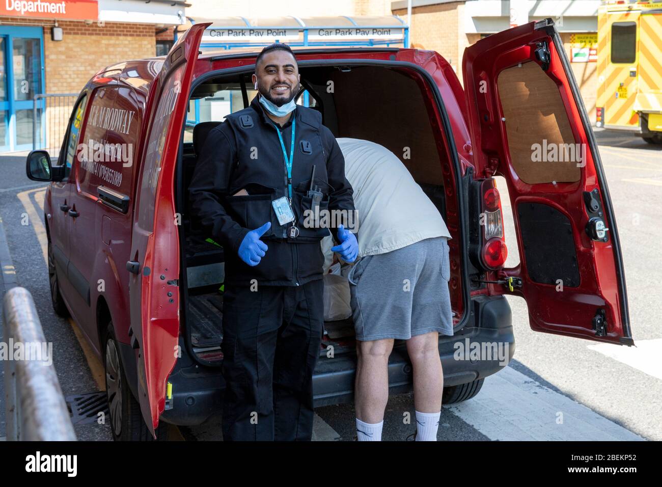 Brentwood, Essex, UK. 14th April 2020. Dusk restaurant in Brentwood, Essex, prepares free meals for NHS frontline workers which are distributed across hospitals by volunteers. Credit: Ricci Fothergill/Alamy Live News Stock Photo