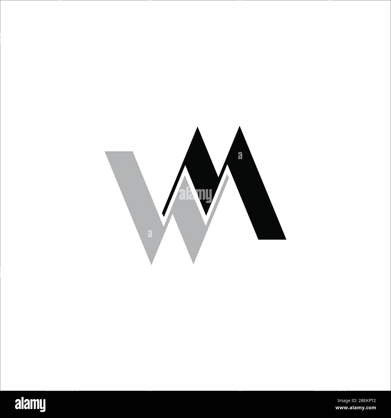 Initial letter wm logo or mw logo vector design template Stock Vector