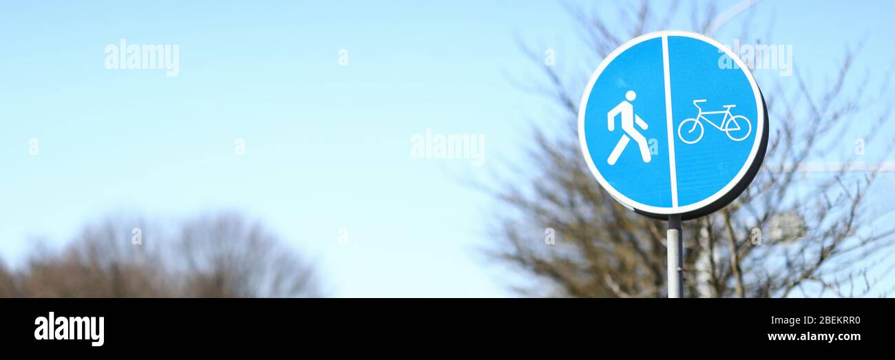 Cyclists and pedestrians right of way hires stock photography and