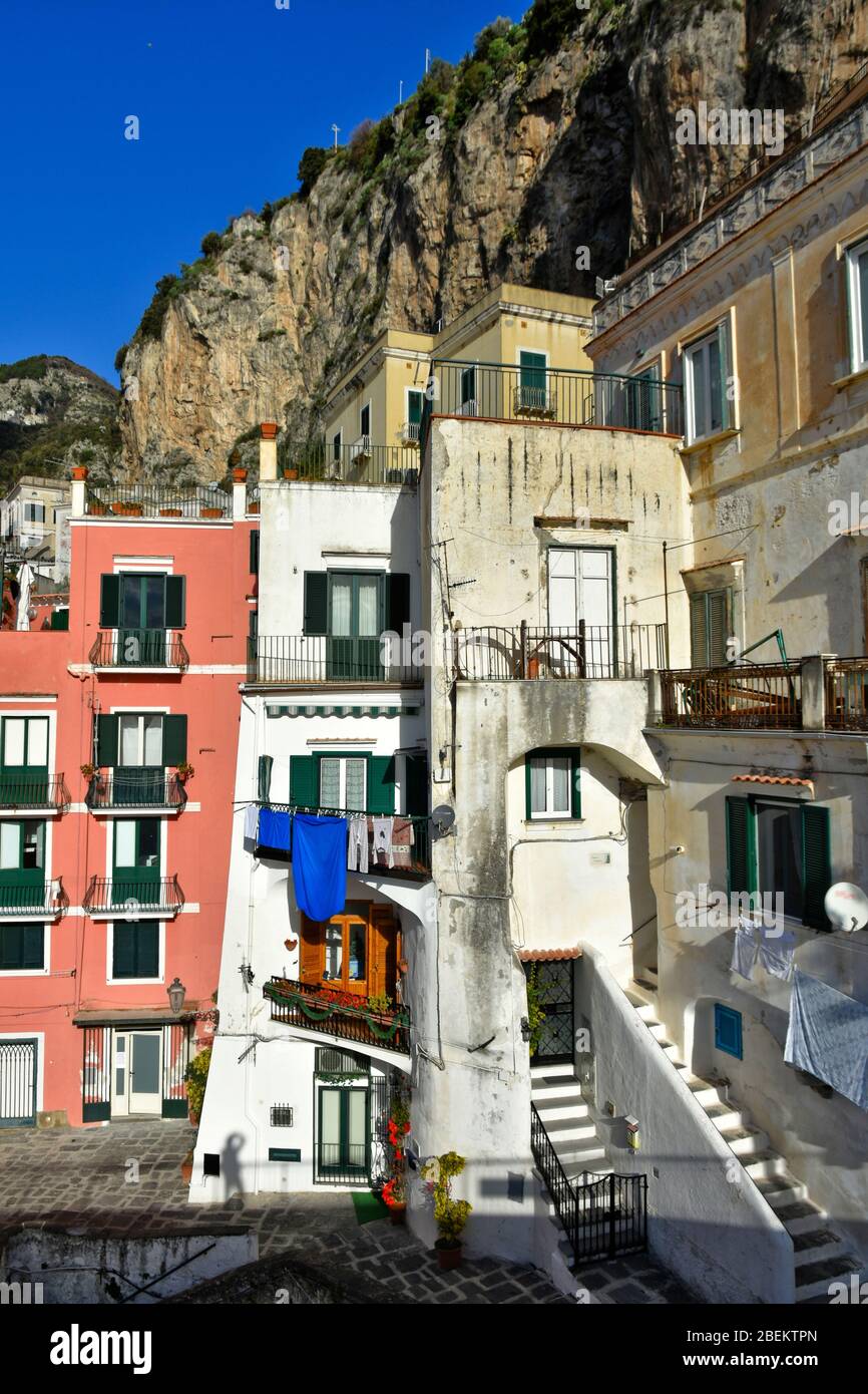 Old houses in the town of Atrani, Italy Stock Photo Alamy