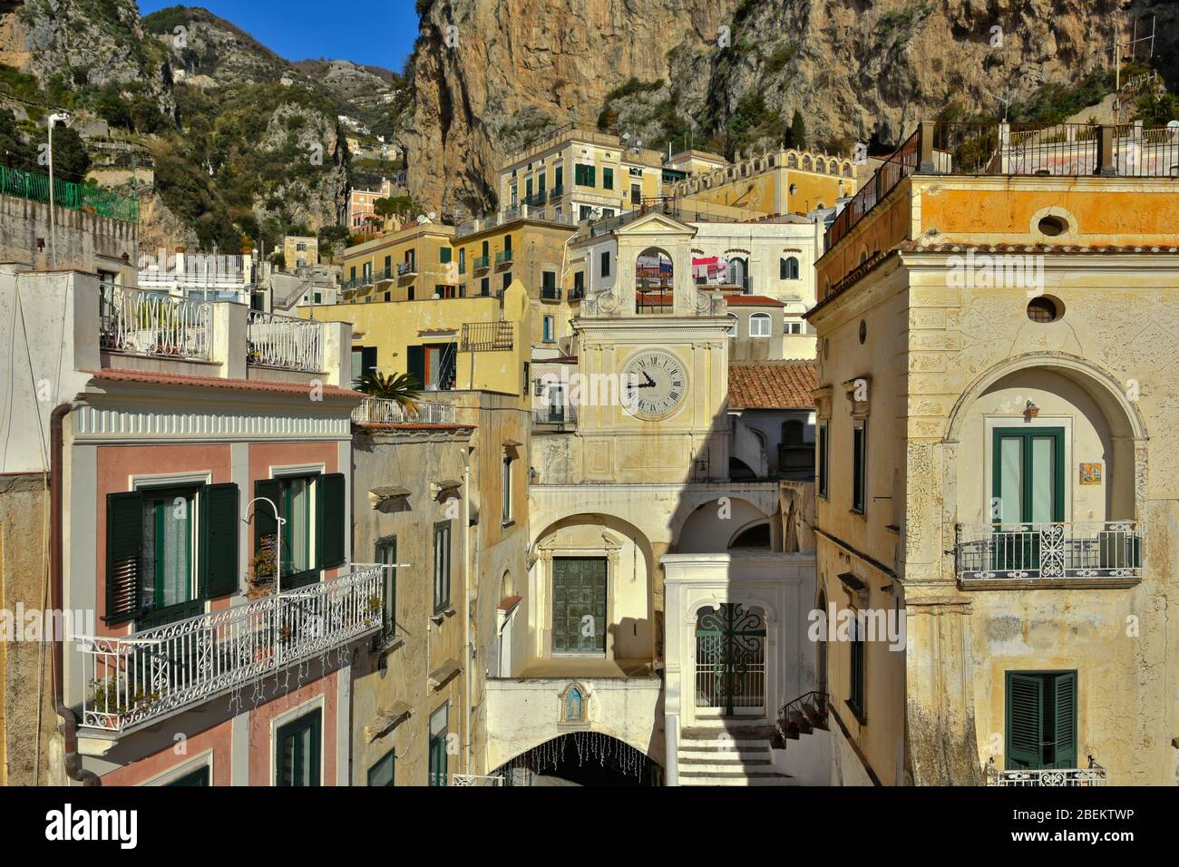 Old houses in the town of Atrani, Italy Stock Photo Alamy