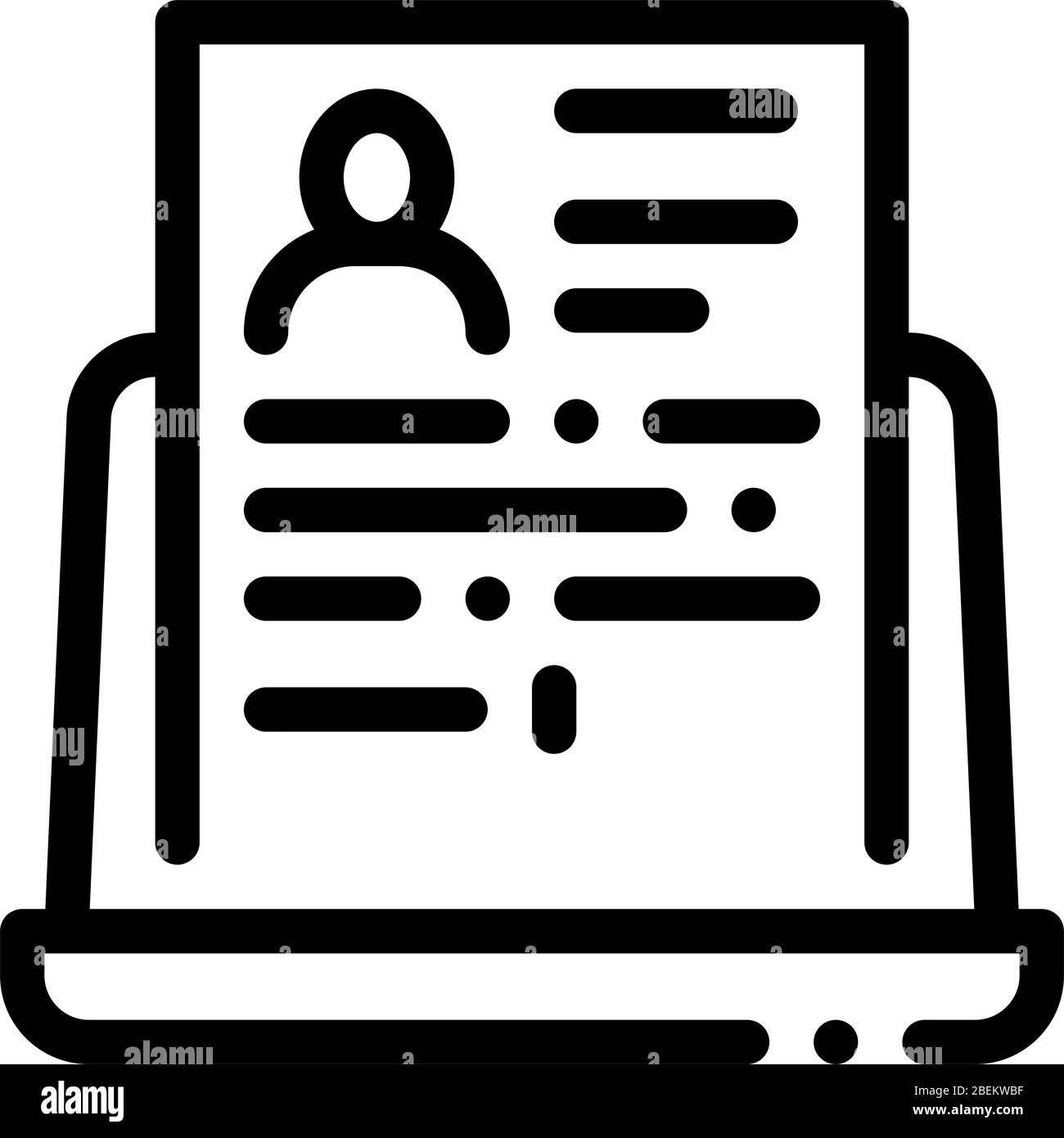complete computer information about person icon vector outline ...
