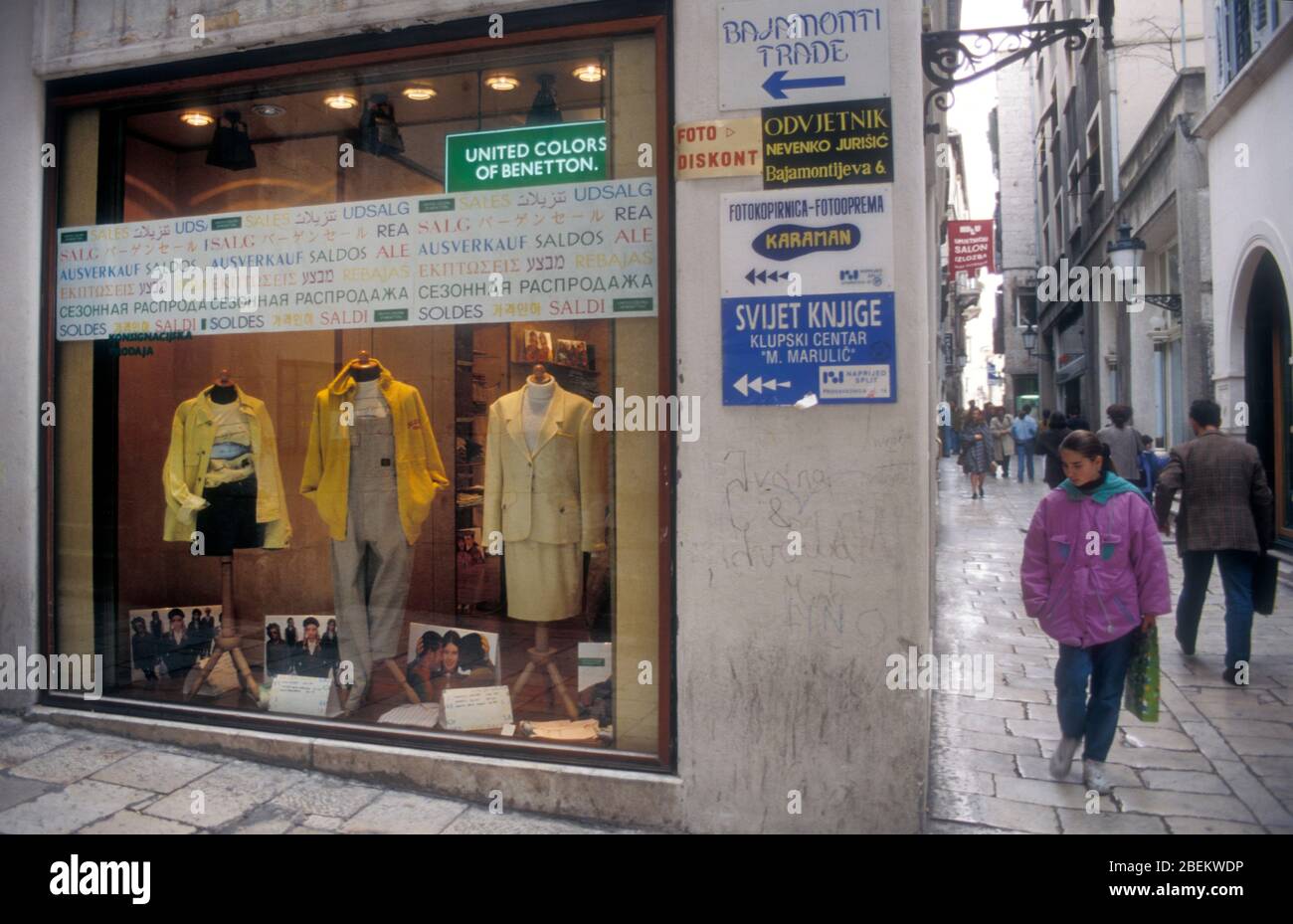 1994 Split, Croatia - United Colours of Benetton clothes shop in the city  centre Stock Photo - Alamy