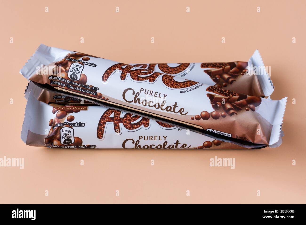 Aero chocolate bars Stock Photo
