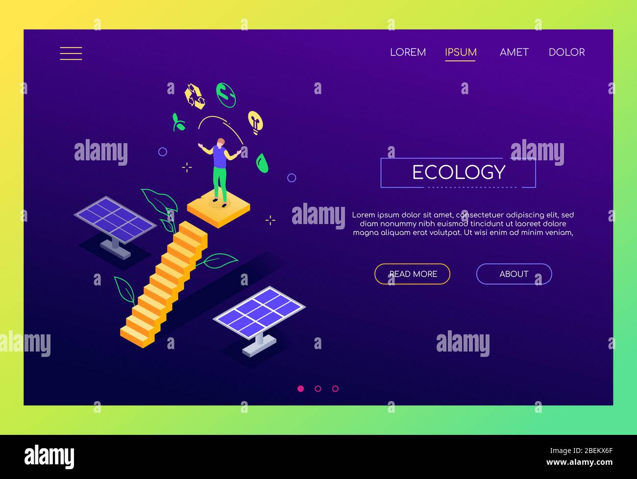 Ecology - modern colorful isometric vector web banner Stock Vector