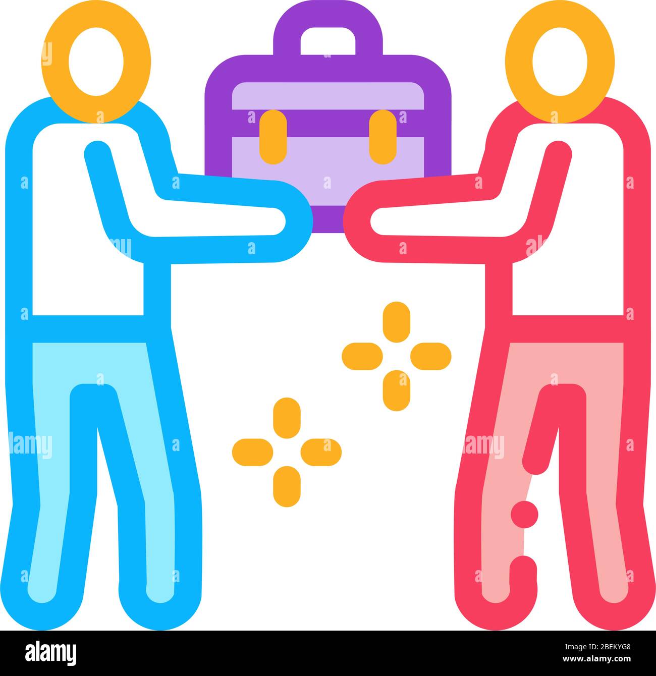 common work of two people icon vector outline illustration Stock Vector ...