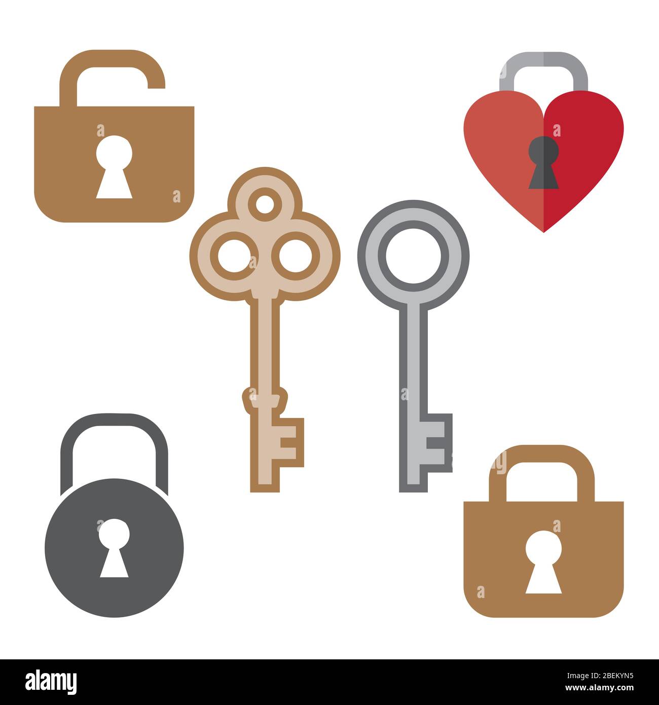 Lock and key vector icon or sign set Stock Vector Image & Art Alamy