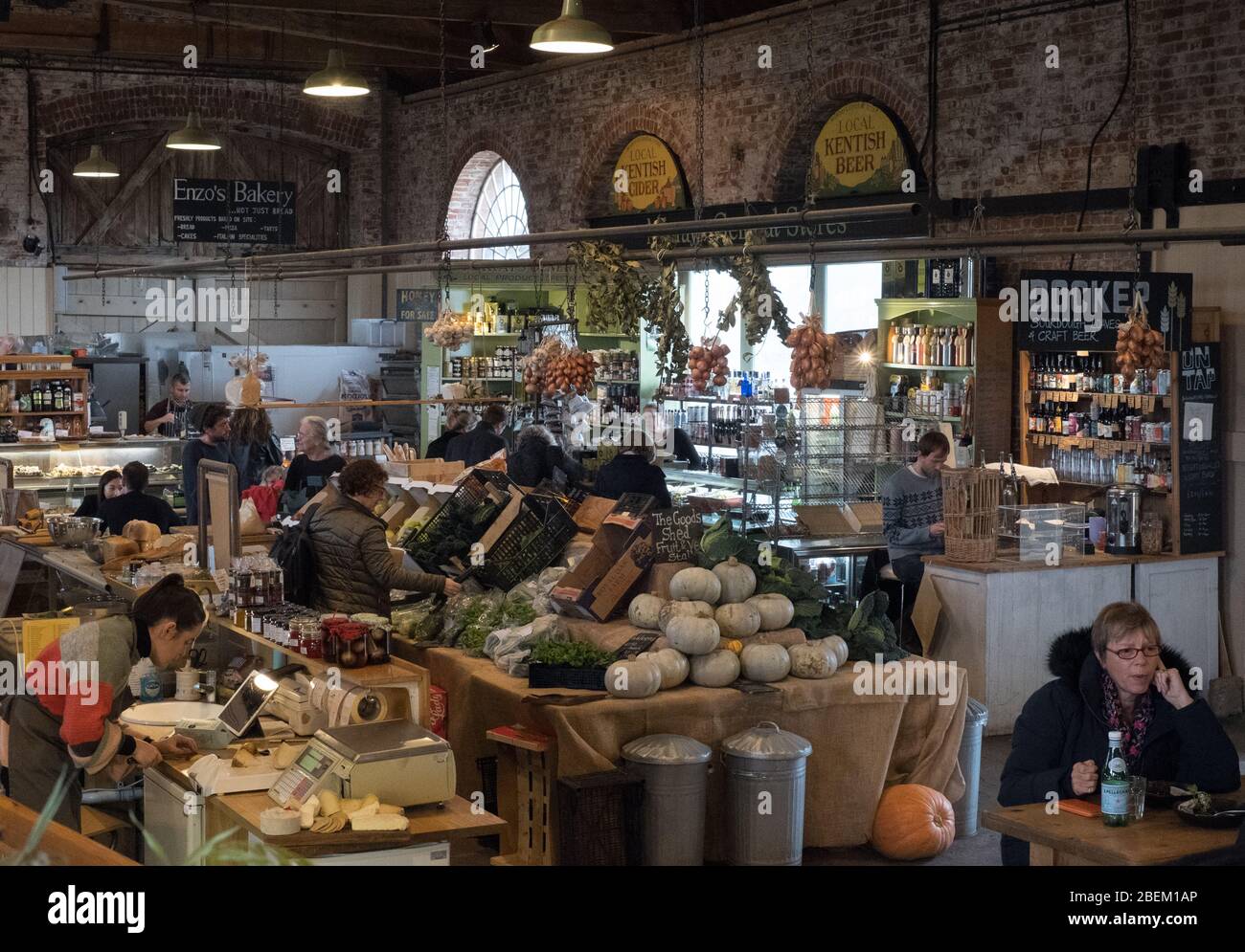 The Goods Shed foodhall in Canterbury, Kent Stock Photo