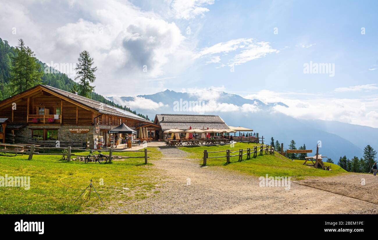 Mountain refuge in the Pejo Valley, Trentino Alto Adige,northern Italy,Europe - august 10, 2019 Stock Photo