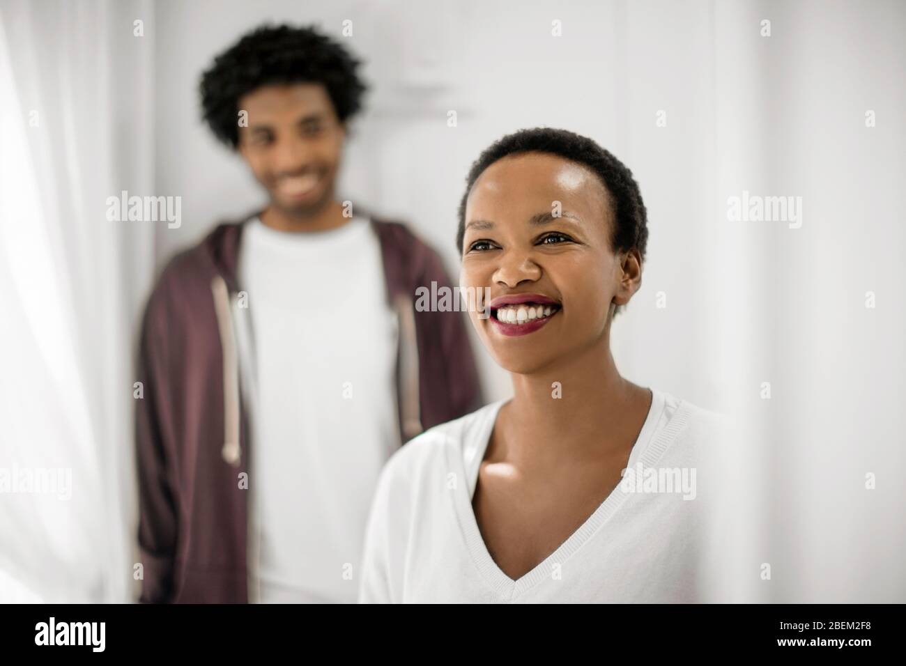 Portrait of a happy young couple Stock Photo
