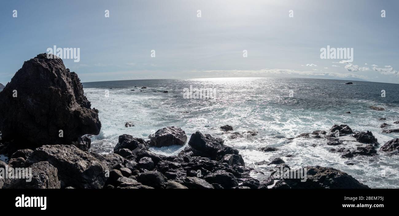 Panorama rocky sea beach hi-res stock photography and images - Alamy