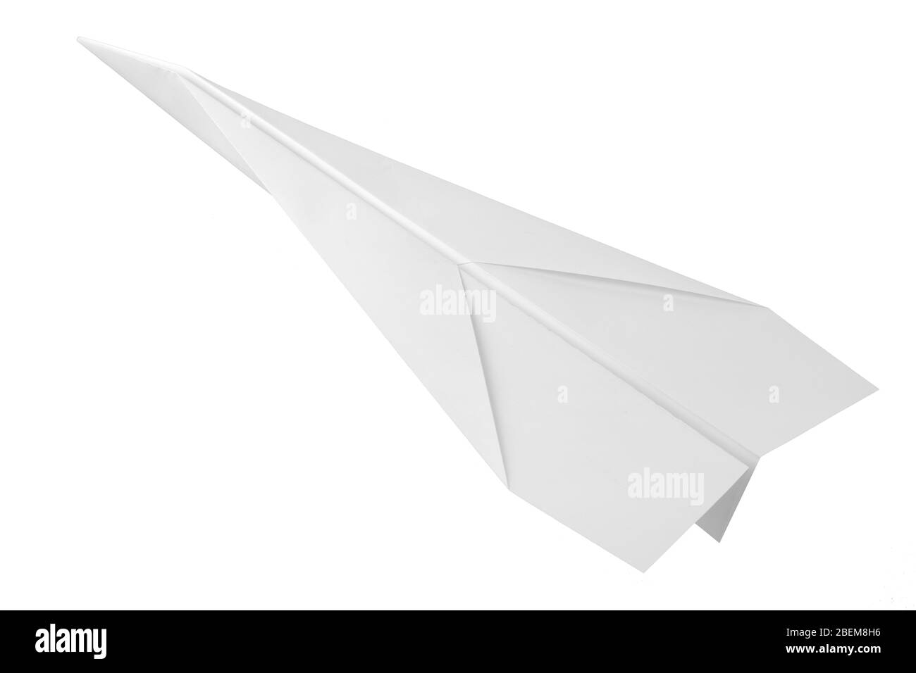 White paper dart plane from above isolated on white with clipping path Stock Photo