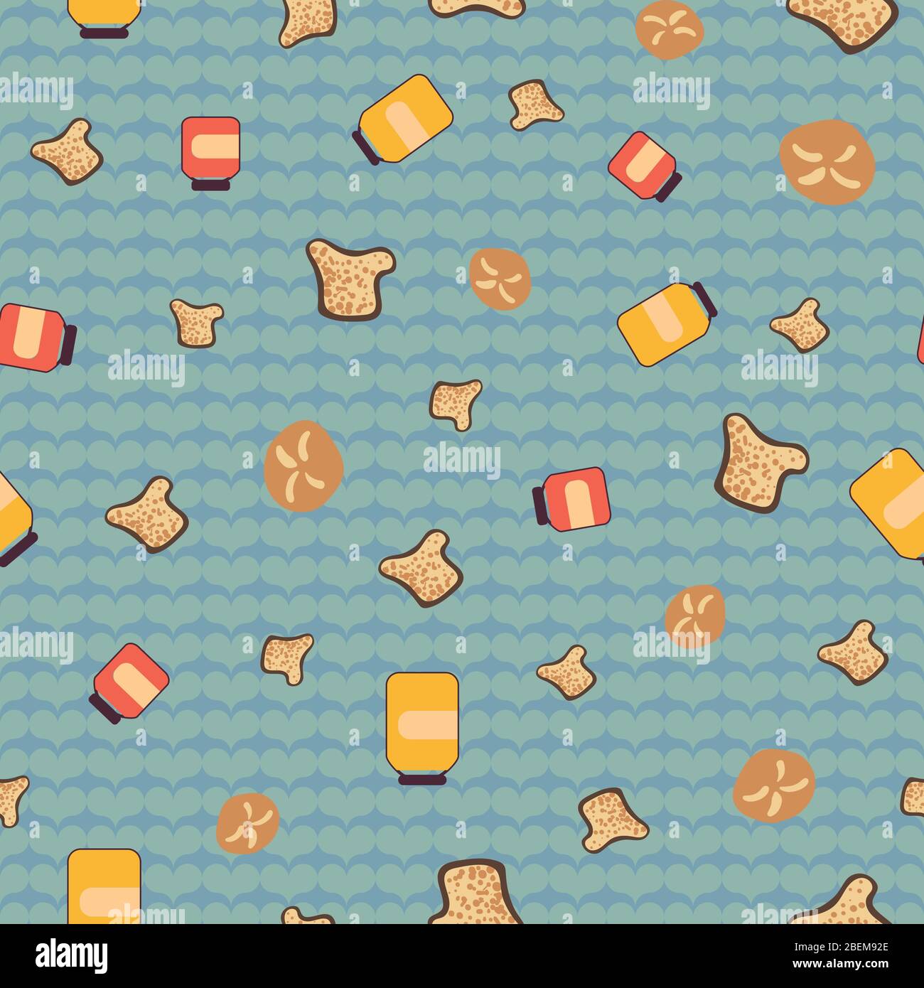 bread, yam, and honey seamless vector pattern Stock Vector