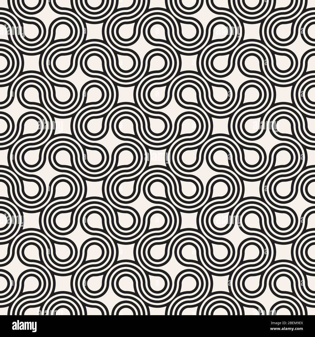 Vector seamless interlacing lines pattern. Modern stylish abstract ...