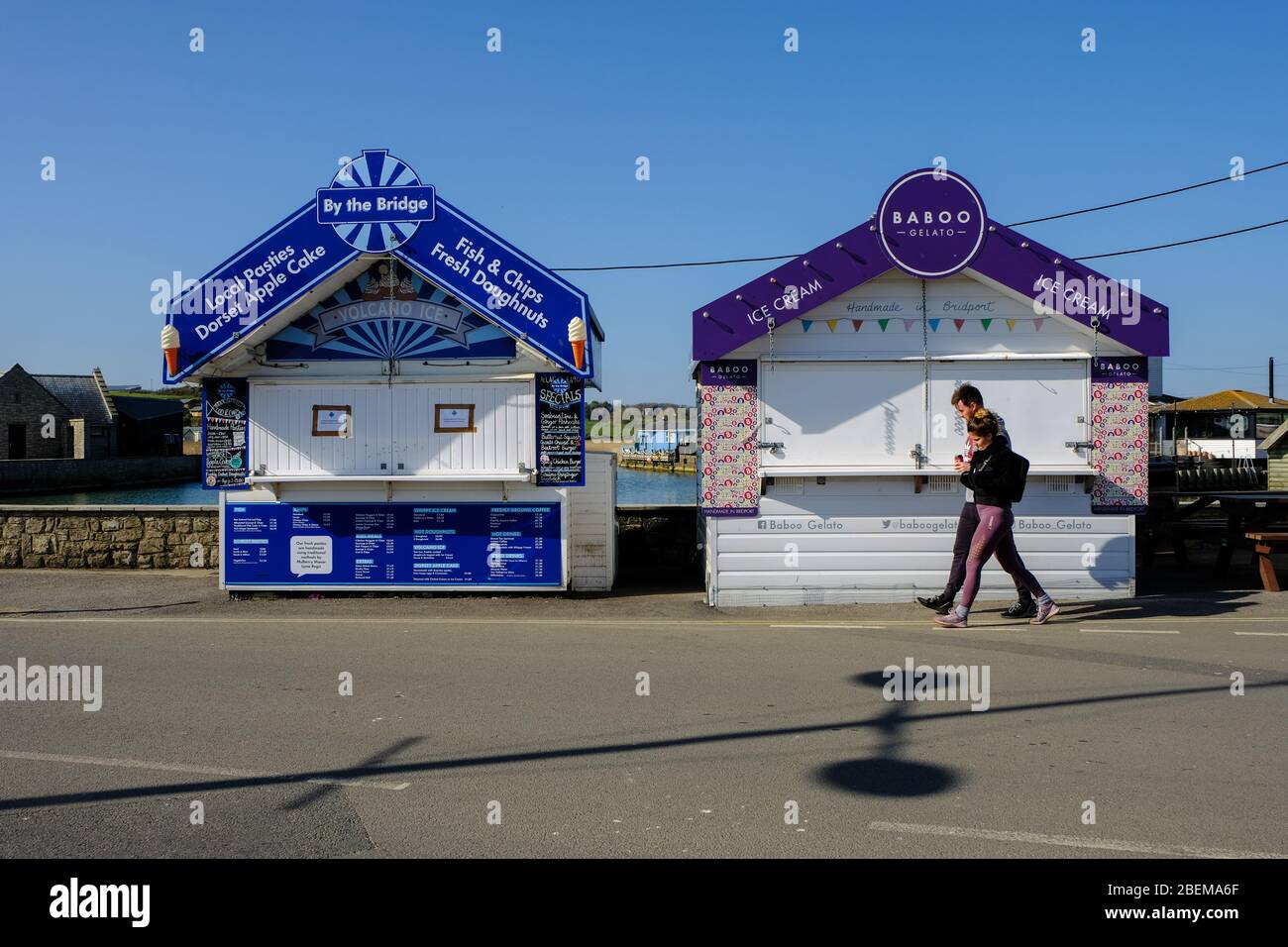 West Bay, Dorset, UK. 14th Apr, 2020. As the Coronavirus lockdown continues and tourist stay away from the normally crowded resort of West Bay the Office for Budget Responsibility says that the lockdown could shrink the GDP by 35%. Credit: Tom Corban/Alamy Live News Stock Photo