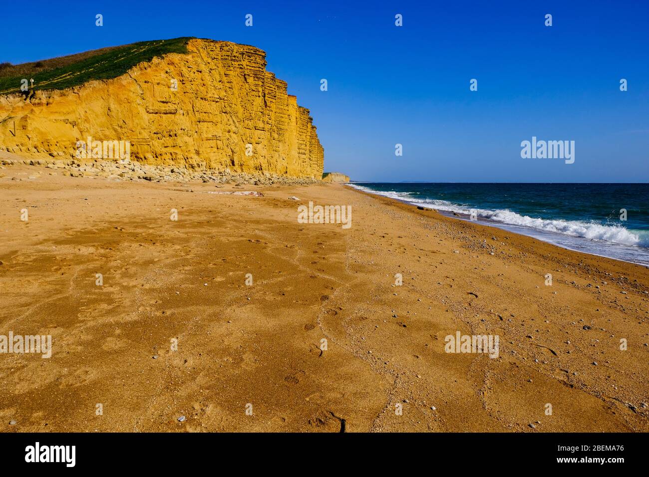 West Bay, Dorset, UK. 14th Apr, 2020. As the Coronavirus lockdown continues and tourist stay away from the normally crowded resort of West Bay the Office for Budget Responsibility says that the lockdown could shrink the GDP by 35%. Credit: Tom Corban/Alamy Live News Stock Photo
