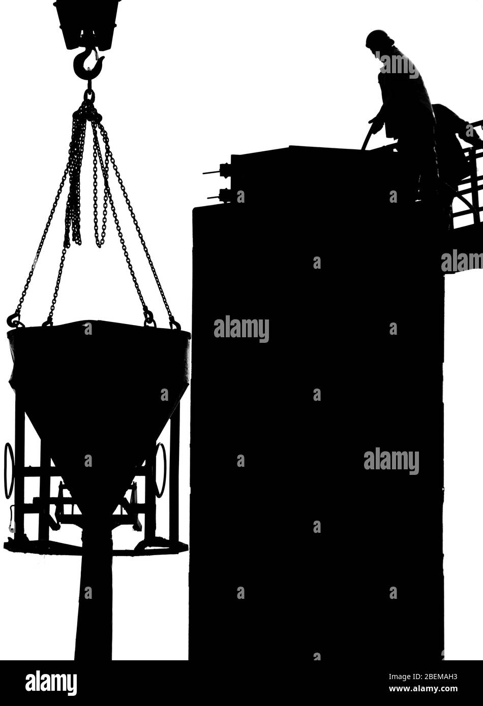 Workers pouring cement Stock Photo - Alamy