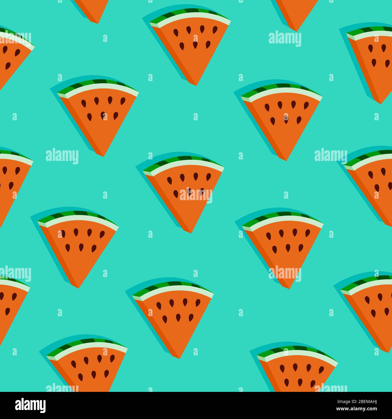 Seamless pattern with watermelon. Sweet slices on green background ...