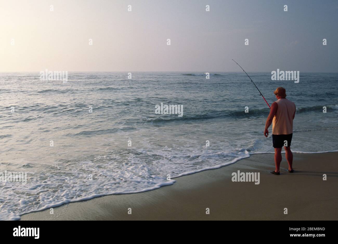 Surf fishing, Cape Hatteras National Seashore, North Carolina Stock