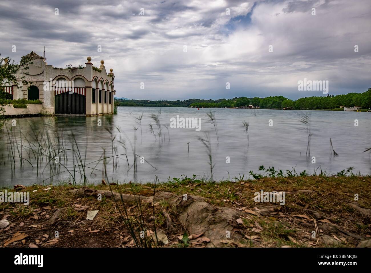 Lake of Banyoles in Catalonia, Spain Stock Photo