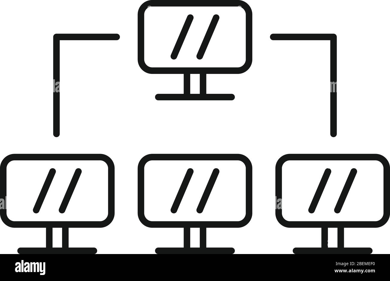 Computer network icon. Outline computer network vector icon for web ...