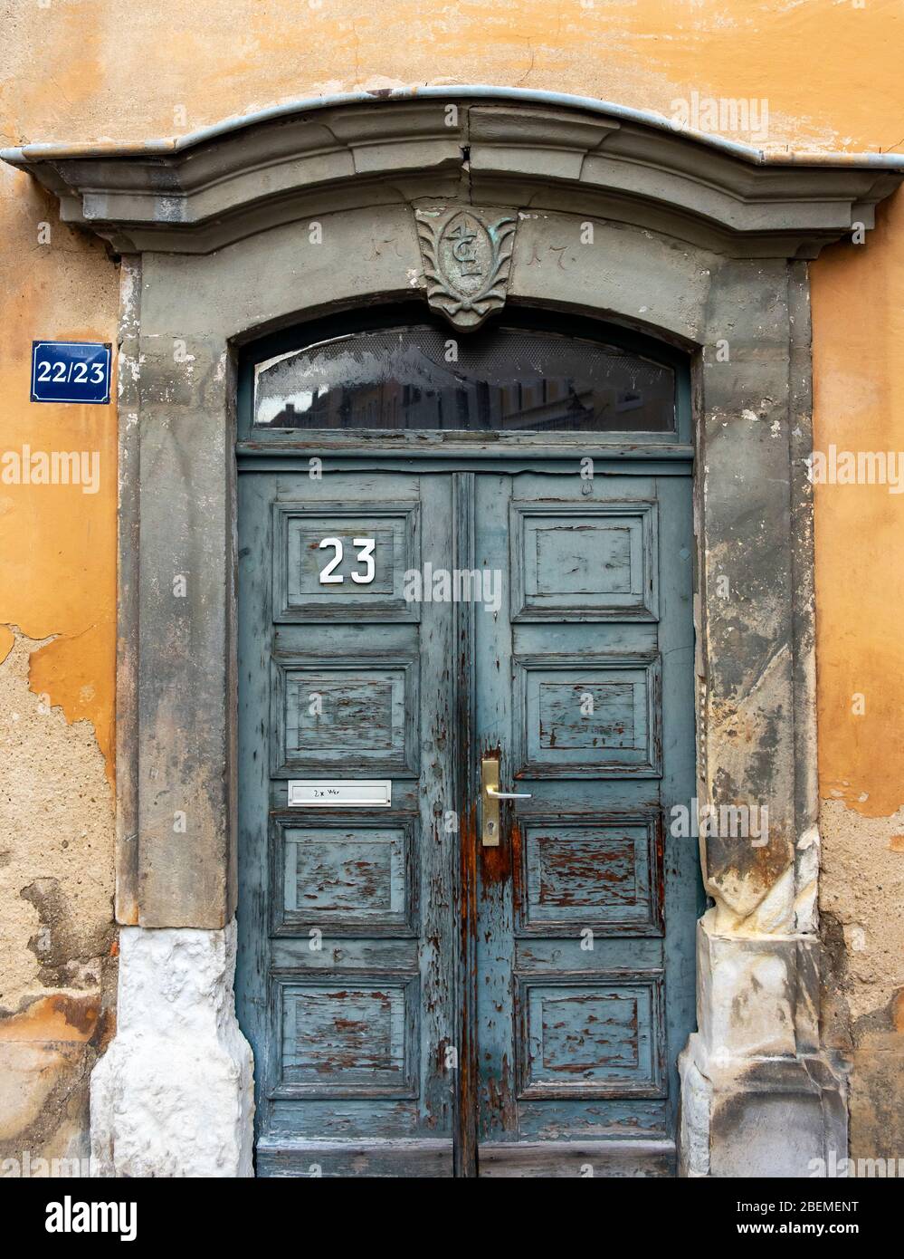 Old door, Görlitz (Goerlitz), Germany Stock Photo