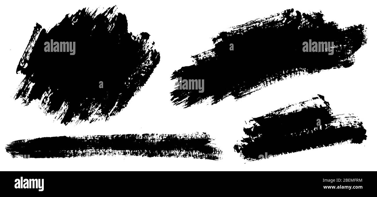 Brush strokes. Vector paintbrushes set. Grunge design elements Stock ...