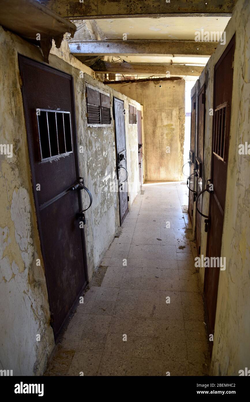 Cells, Khiam Detention Centre, Khiam, south Lebanon. Stock Photo