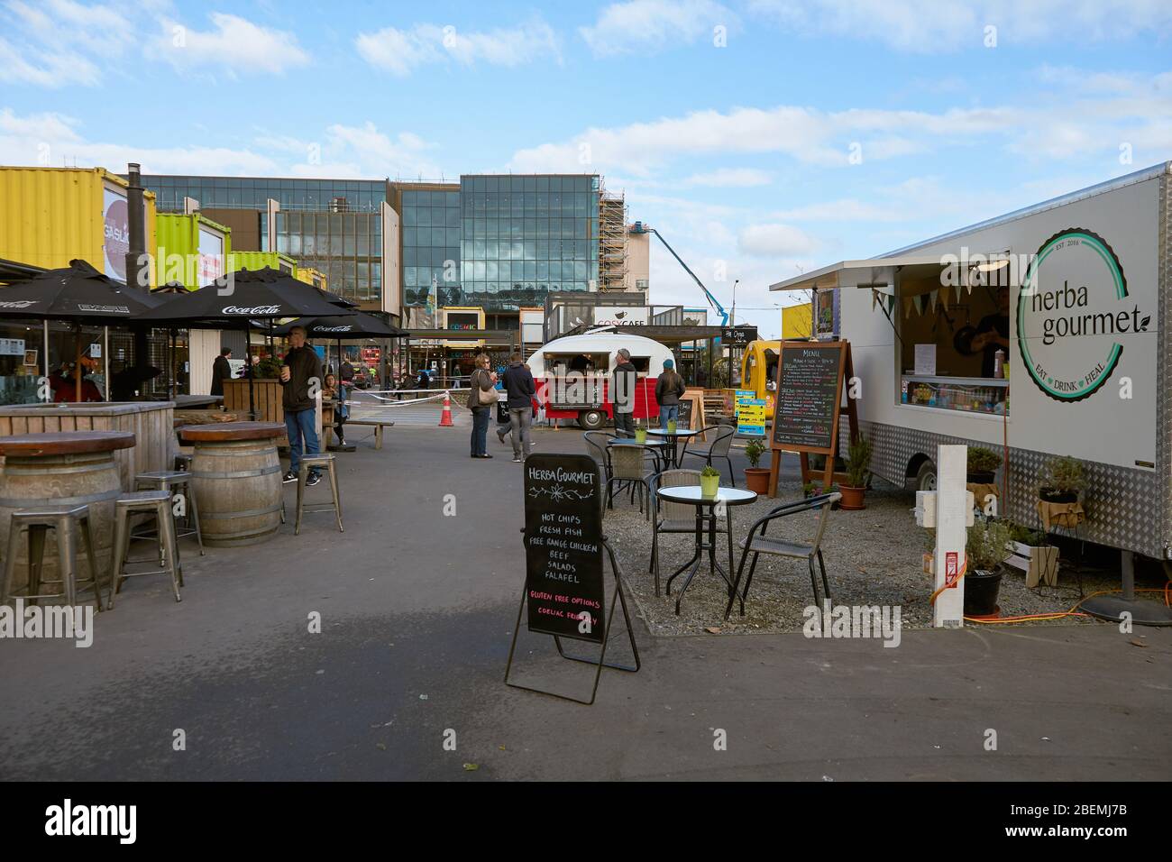 Christchurch, New Zealand Jun 11, 2017 Container mall using old