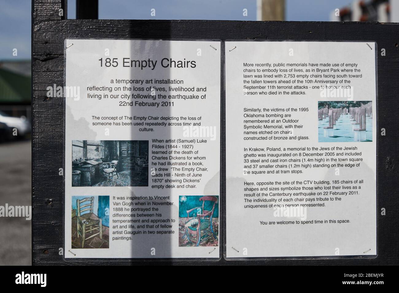 New zealand christchurch empty chairs hires stock photography and