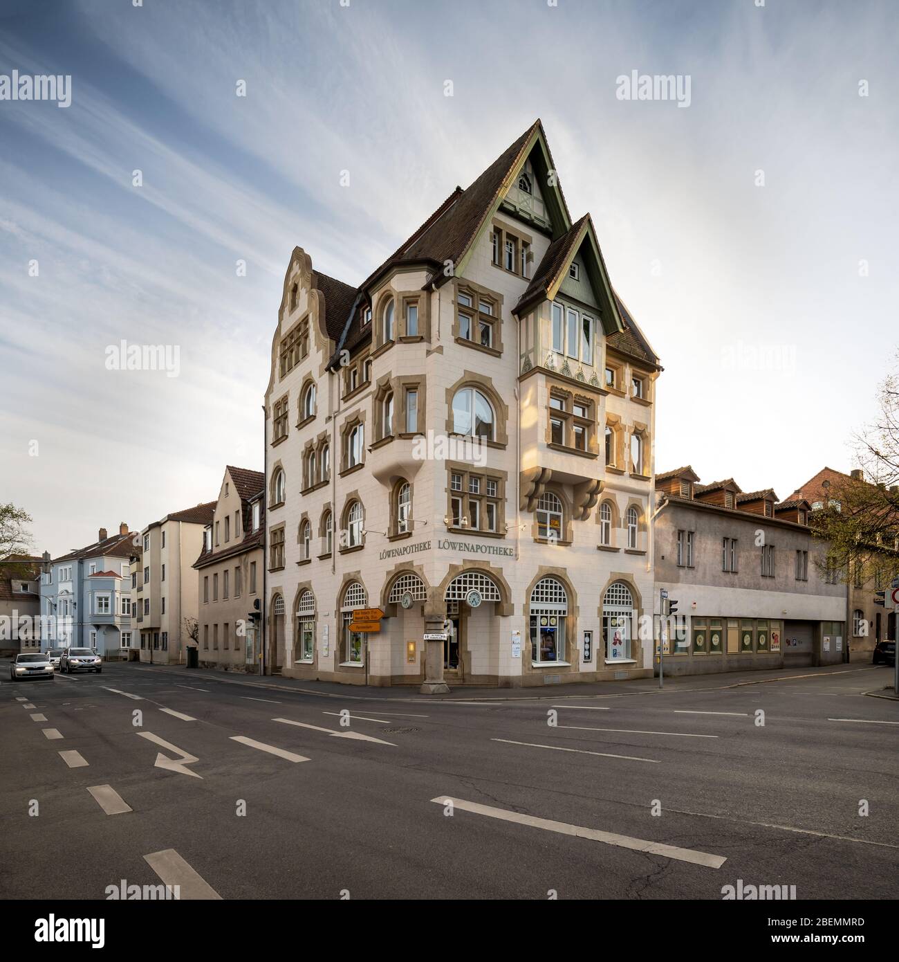 Listed building 'Coburger Hof' by Carl Otto Leheis, built in 1904 in Coburg, Germany. Stock Photo
