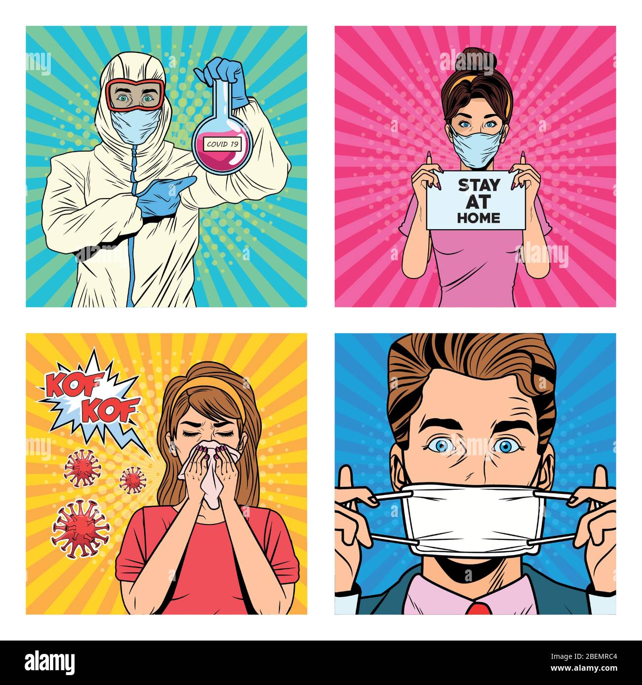 people with covid19 pandemic characters pop art style Stock Vector Image &  Art - Alamy